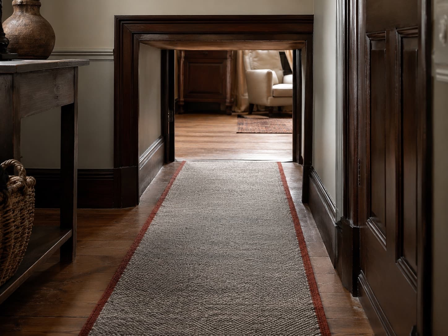 Hallway Runner 200cm in a warm home floor setting