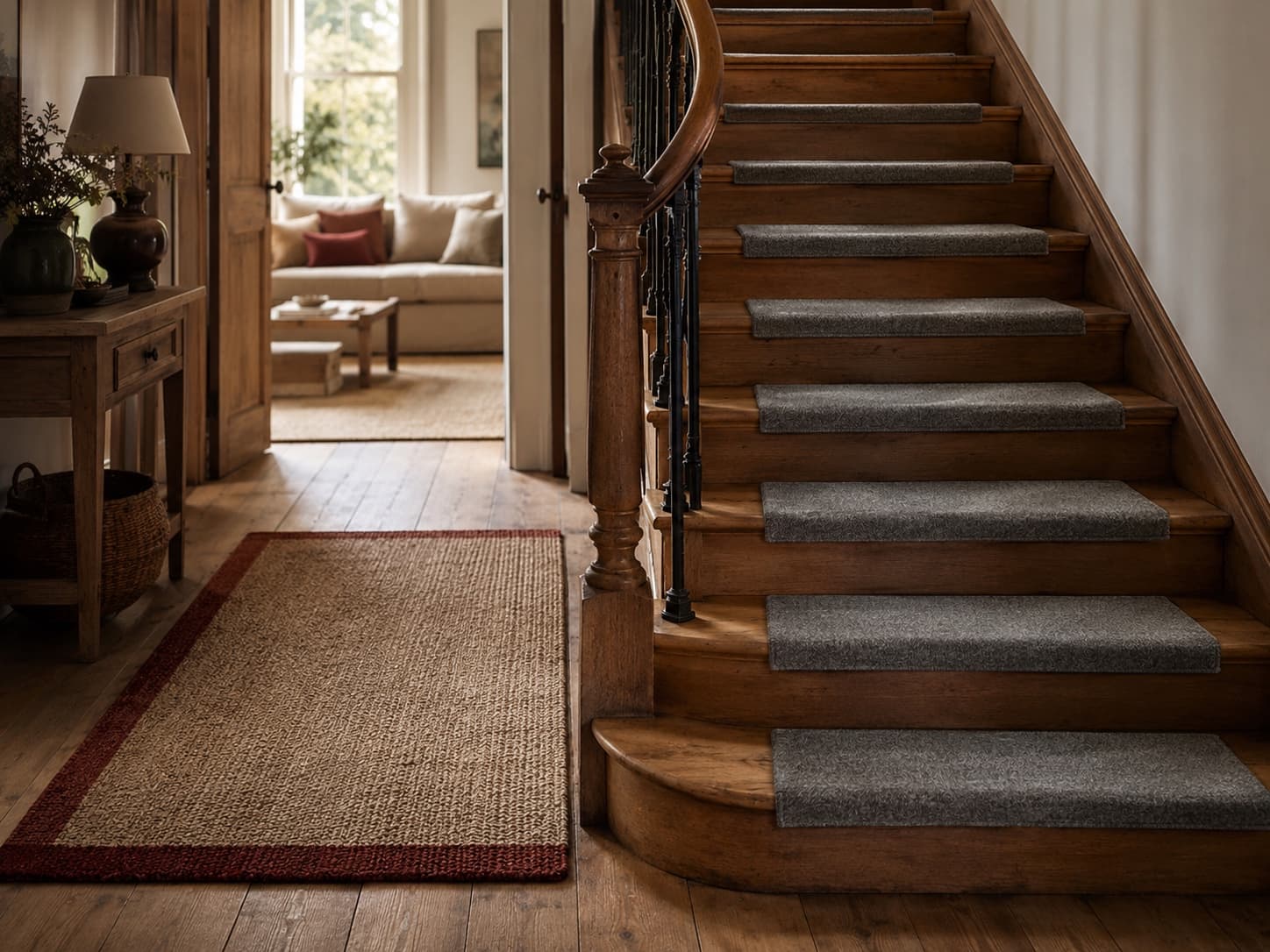 Stair Tread Grip Set 15-Pack in a warm home floor setting